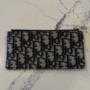 Dior Navy and Beige Monogram Pouch